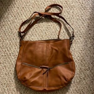 Brown faux leather bag